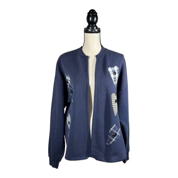 Vintage 90’s Lee Heart Patch Sweatshirt Cardigan - Picture 1 of 4